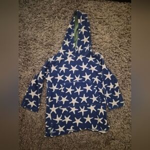Mini Boden Terry Cloth Cover Up Size 5-6 Star Print Beach Hoodie